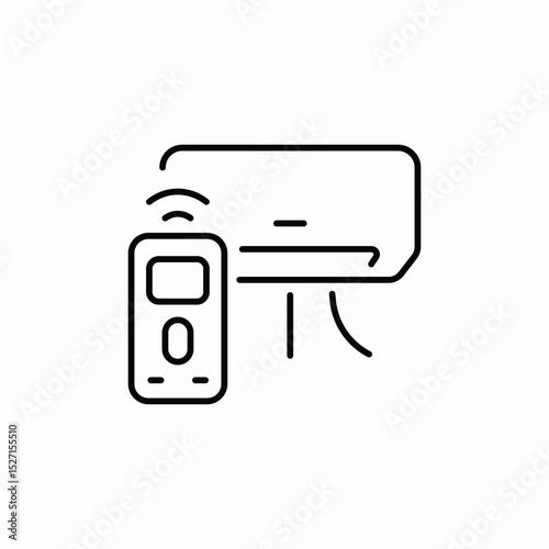 air conditioner control icon sign vector