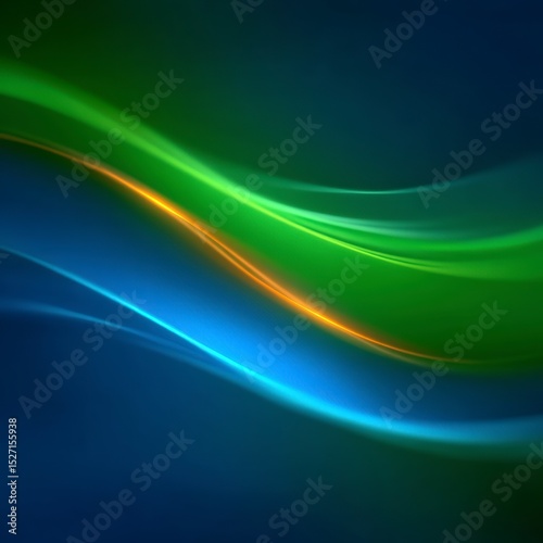 Abstract Green Blue Wave Background  Cinematic Lighting  High Resolution Texture  Soft Lig