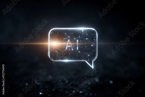 AI Chatbot  Futuristic Speech Bubble  Digital Technology Concept