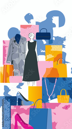 vector art poster shopping template