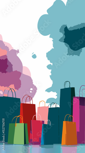 vector art poster shopping template