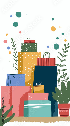 vector art poster shopping template