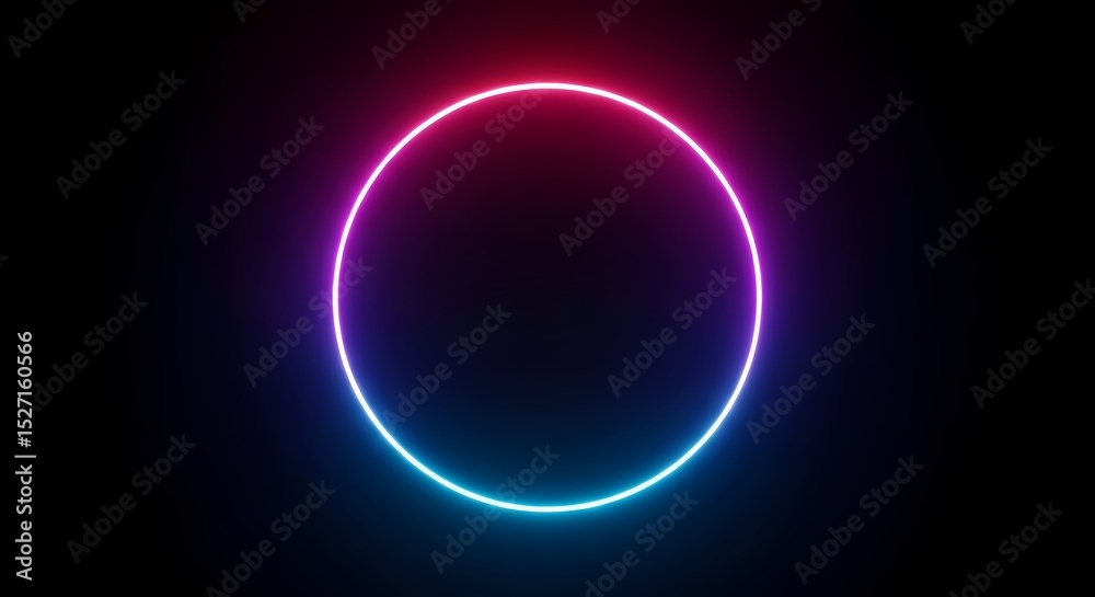 Obraz premium Neon Circle Portal: Futuristic Technology and Digital Innovation
