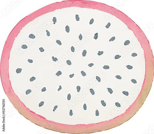 Watercolor Dragonfruit Illustration – Hand Painted Exotic Fruit Clipart on White Background | Generative AI