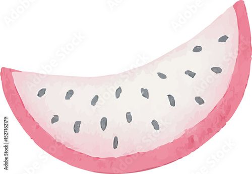 Watercolor Dragonfruit Illustration – Hand Painted Exotic Fruit Clipart on White Background | Generative AI