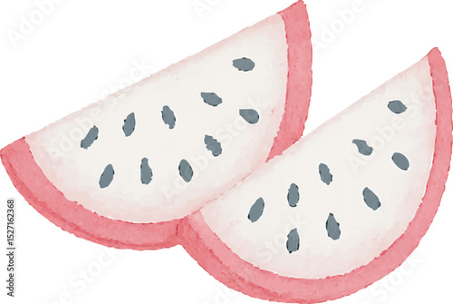 Watercolor Dragonfruit Illustration – Hand Painted Exotic Fruit Clipart on White Background | Generative AI