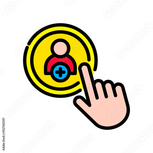 Follow Button lineal color icon