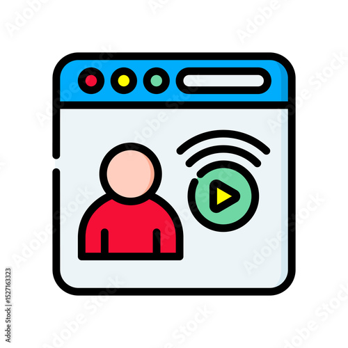Live Stream lineal color icon