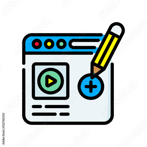 Post Video lineal color icon