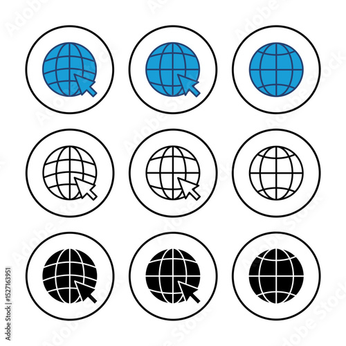 Web icon vector. go to web icon. web click icon