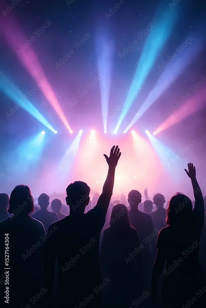 custom made wallpaper toronto digitalSilhouettes of people enjoying a music concert with merry glee 