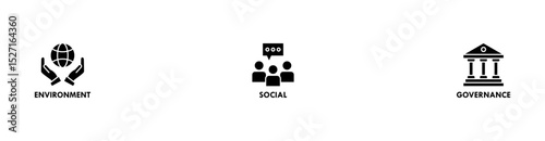 ESG banner web icon vector illustration for Environment Social Governance of corporate sustainability performance for investment screening