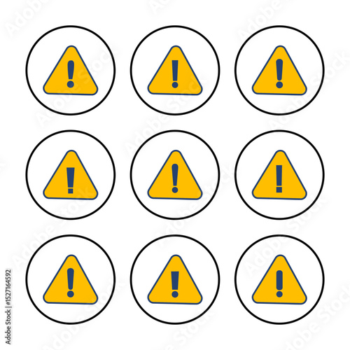 Exclamation danger sign. attention sign icon. Hazard warning attention sign
