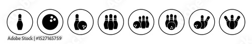 Bowling icon vector. bowling ball and pin icon. bowling pins
