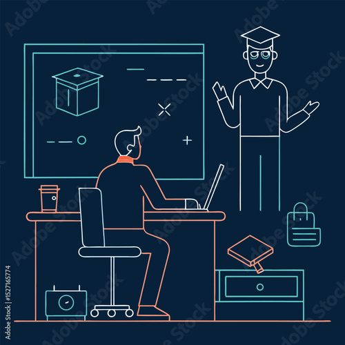 business man with laptop and money