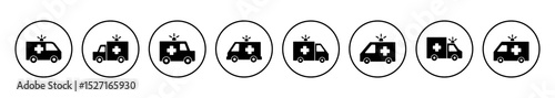Ambulance icon vector. ambulance truck icon vector. ambulance car