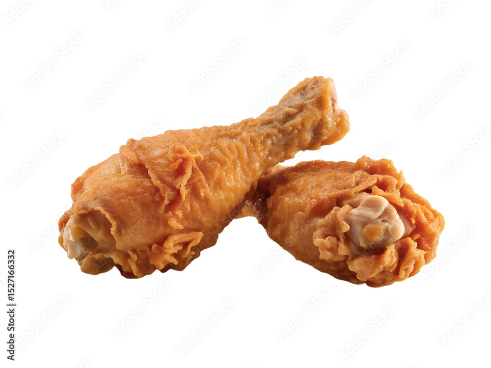 Golden fried chicken drumsticks isolated on transparent background Golden fried chicken drumsticks isolated on transparent background