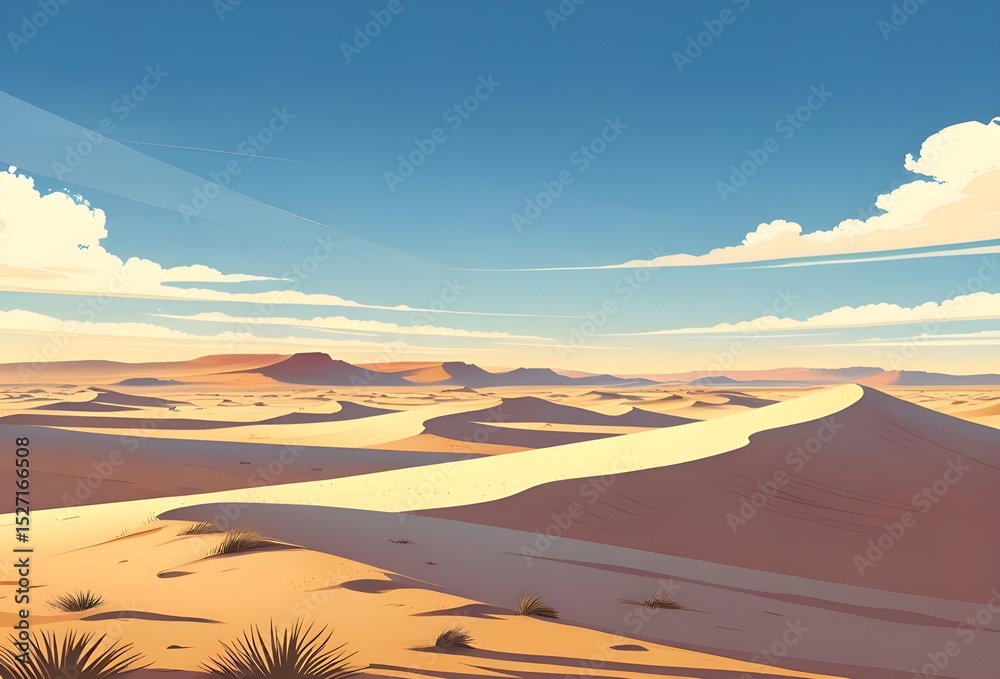Fototapeta premium Desert landscape vector illustration