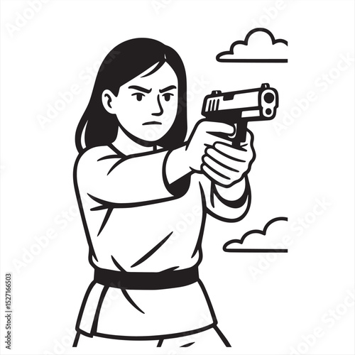 woman with gun