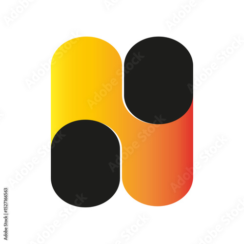 Modern letter N logo with warm color gradient