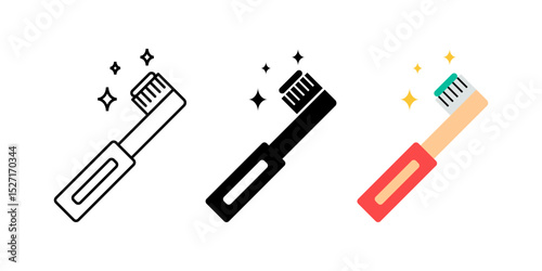 toothbrush icon set. modern design isolated on white background