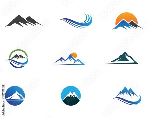 Mountain nature landscape  logo and symbols  icons template