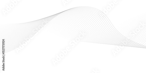 Abstract wave element for design. Digital frequency track equalizer. Stylized line art background. Vector illustration. Wave with lines created using blend tool. Curved wavy line, smooth stripe.