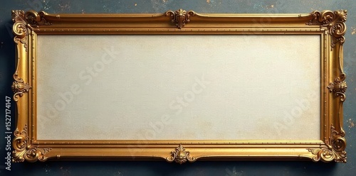 Elegant golden frame, vintage design, clean background , stylish, royal, decoration