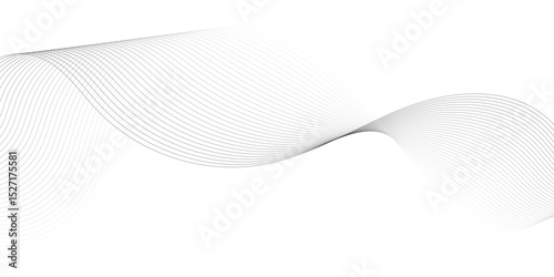Abstract line wave background. Technology abstract lines on white background. Undulate Grey Wave Swirl, frequency sound wave, twisted curve lines with blend effect