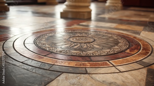Ornamental floor tile pattern