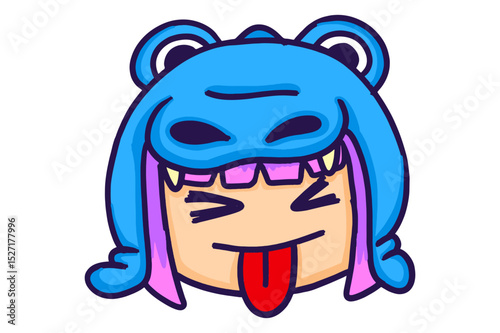 A Funny Cartoon Character Wearing a Crocodile Hat