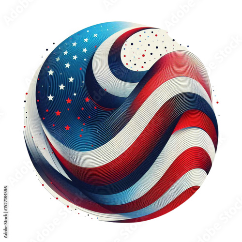 Abstract American Flag Sphere Patriotism, Unity, and National Pride