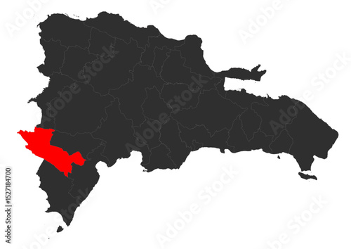 Independencia Province Vector Map (Red Highlight)