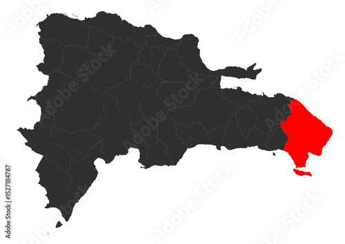 La Altagracia Province Vector Map (Red Highlight)