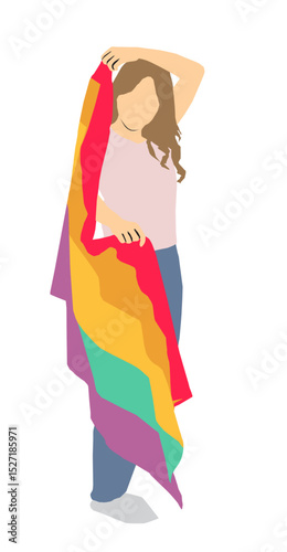 woman with LGBT flag