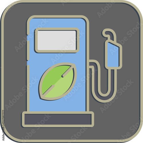 Icon eco fuel. Renewable energy elements. Icon in embossed style.