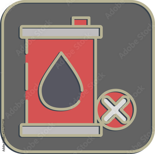 Icon no fossil fuel. Renewable energy elements. Icon in embossed style.