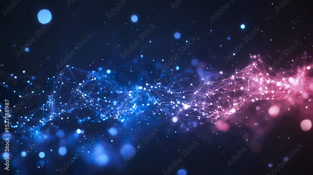 Obraz premium Abstract technology background with vibrant colors and glowing particles creating dynamic feel
