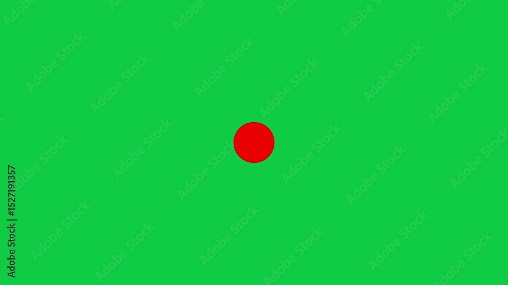 Seamless Looping Blinking Red Dot Animation on Green Screen Background