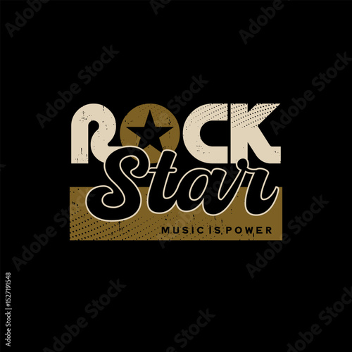  rock star typography, tee shirt graphics.
