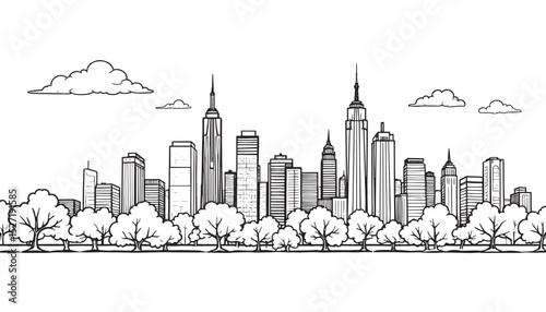 City Outline for Colouring Book