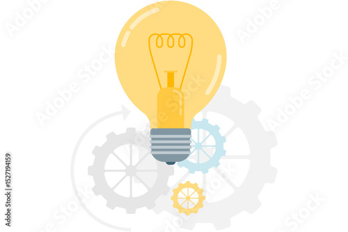lightbulb over gear