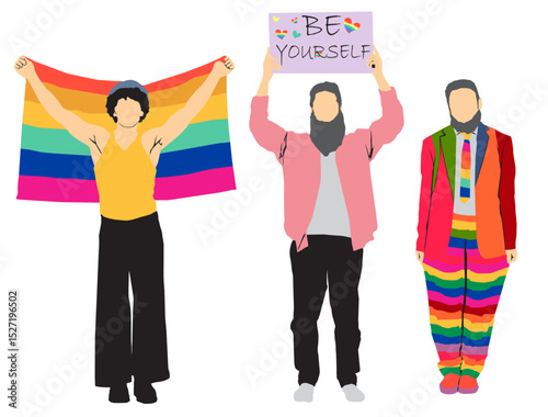  people holding a sign of pride