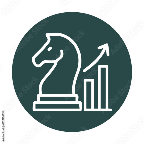 Strategic Growth A Knights Ascent. Icon symbol illustration