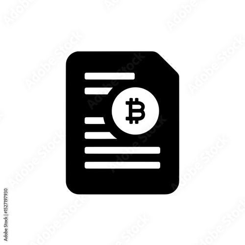 Bitcoin document icon representing cryptocurrency reports or financial statements in digital format