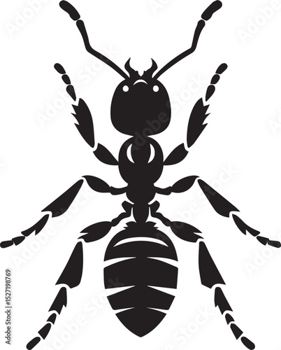 Ant Black Silhouette Vector, Insect Clipart & Nature Bug Design