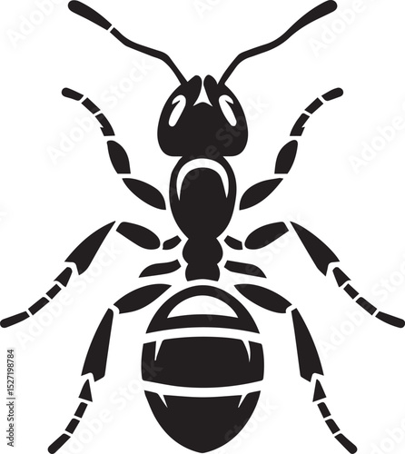 Ant Black Silhouette Vector, Insect Clipart & Nature Bug Design