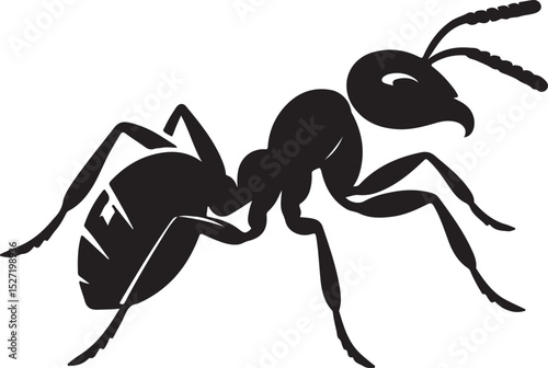 Ant Black Silhouette Vector, Insect Clipart & Nature Bug Design