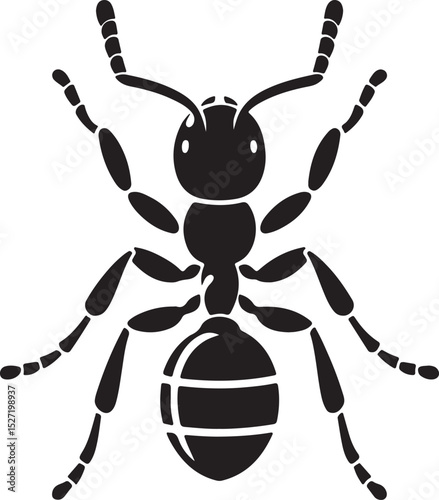 Ant Black Silhouette Vector, Insect Clipart & Nature Bug Design