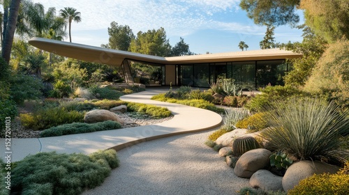Modern Desert Oasis: Architectural Marvel with Serene Landscaping